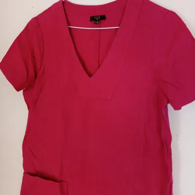 Robe rose en lin , 1,2,3 taille 40